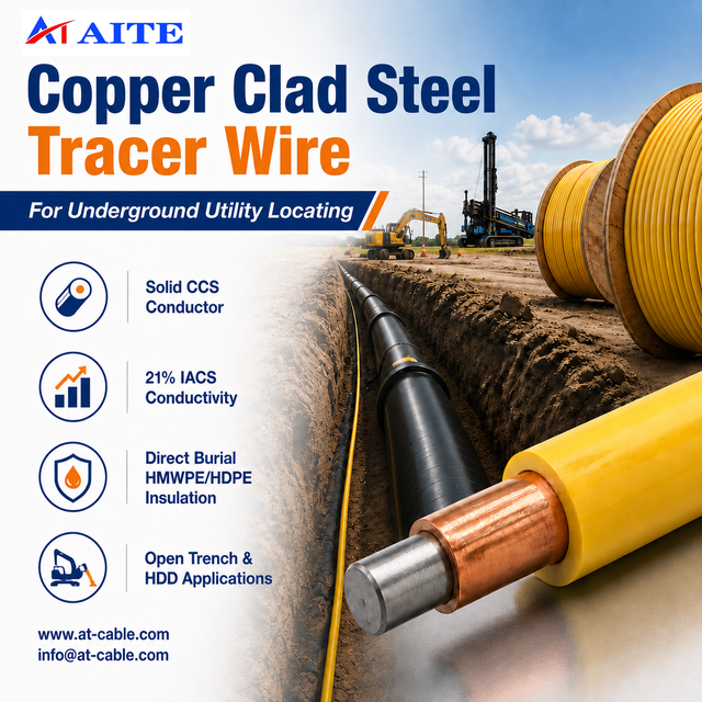 solid copper clad steel tracer wire for underground utility locating